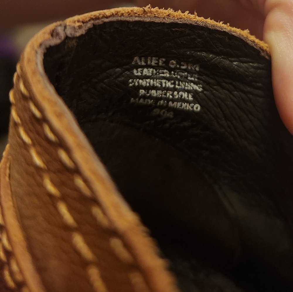 8.5M Aliee Steve Madden Brown Leather Ankle Boots, Round Toe, Designer - Picture 7 of 7